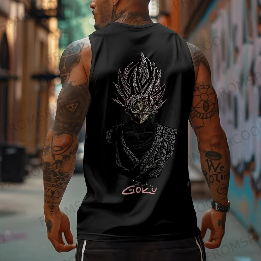 

Dragon Ball Anime GOKU Peripheral Printed Tank Top for Men's Sports and Leisure, Loose Summer Fashion, Pure Cotton Tank Top