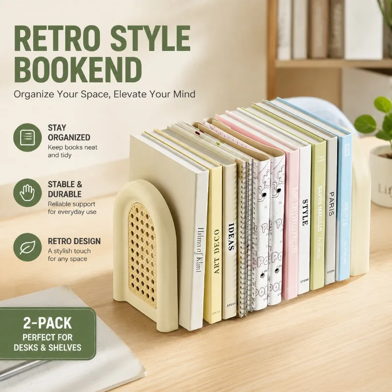 2Pcs Bookends Book Supports Desktop Book Divider Stands Fixed Book Organizer Partition for Students Dormitory Study Desk Book