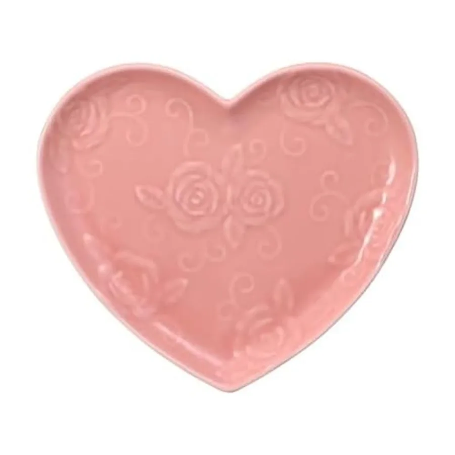 

Tearose Heart Salad Dessert Plate, 9" Pink
