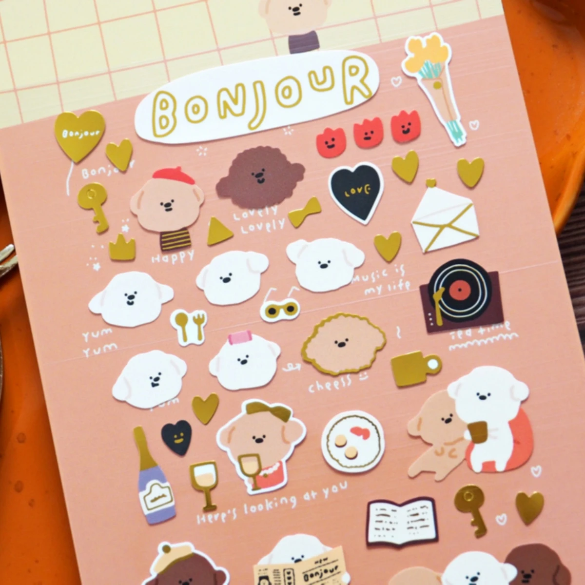 Koreanische Import Original BONITO Hallo Liebe Welpen Vergoldung Papier Aufkleber Scrapbooking Diy Journal Geschenk Nette Schreibwaren Aufkleber