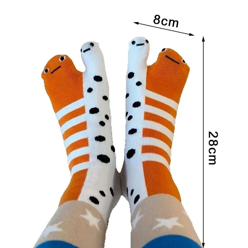 Lustige Fischsocken, originelle Tabi-Socken mit geteilten Zehen, Baumwollsocken mit Meeresmotiven, weiche, mittelhohe Socken, Cartoon-Aquarium-Socken mit hässlichem Aal – Detail 12