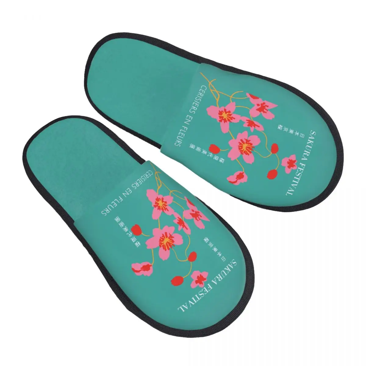 Pósteres e impresiones de cultura japonesa personalizados, pintura en lienzo, imagen artística de pared de Monte Fuji, zapatillas de espuma viscoelástica, Zapatillas de casa para mujer
