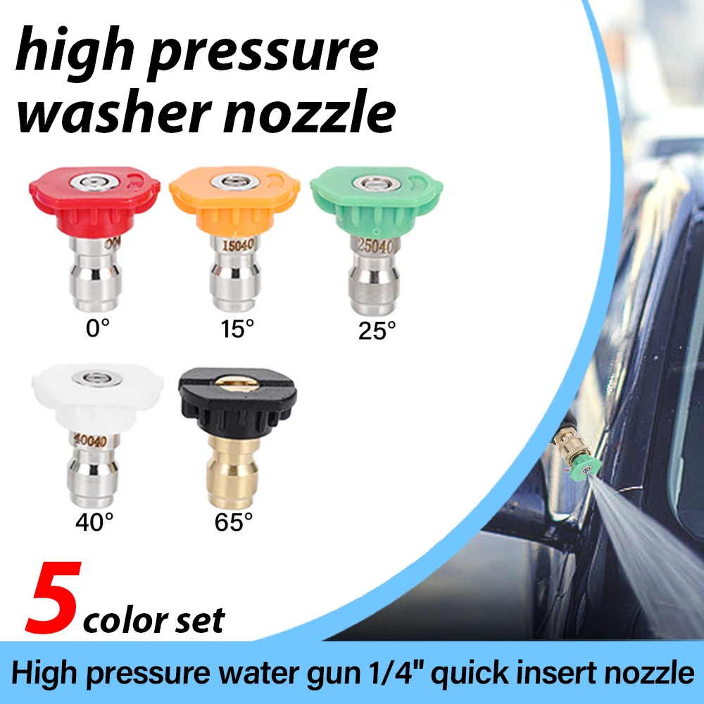 High Pressure Washer Nozzle Tips Set 5 Pcs 1/4