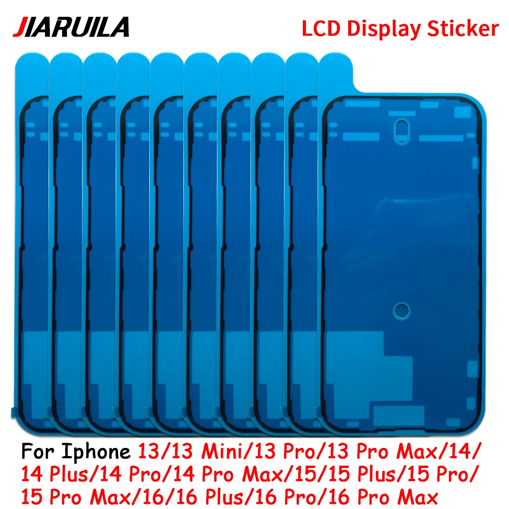 10Pcs LCD Display Frame Bezel Waterproof Seal Tape Glue Adhesive Sticker For Iphone 16 15 14 Pro Max Plus 17 Pro Max 17 Pro