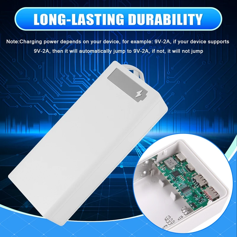 New-16X18650 กล่องเก็บแบตเตอรี่ PD QC3.0 Quick Charge DIY Power Bank กล่อง 18650 แบตเตอรี่ผู้ถือกล่อง