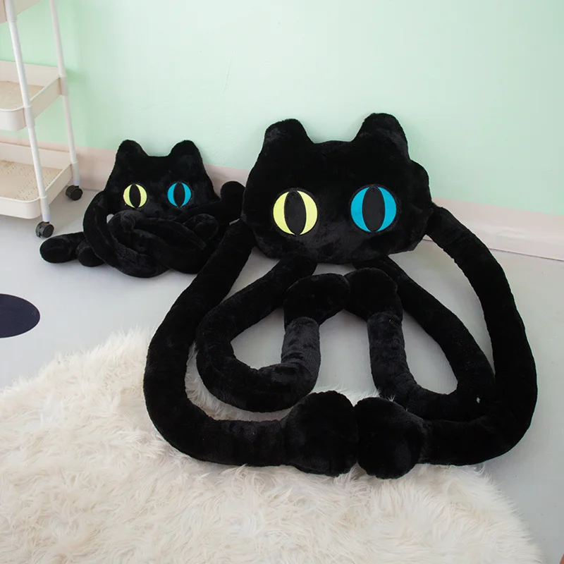 カワイイ-黒の長い足の猫の人形,創造的なタコの枕,ぬいぐるみの
