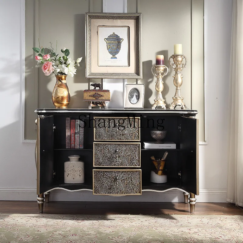 

FG light luxury wine cabinet simple entrance entrance living room partition household solid wood villa locker