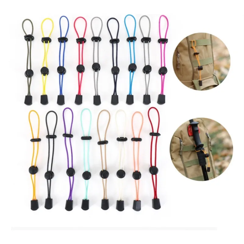 เชือกสำหรับกระเป๋าเดินป่าแบบยืดหยุ่นสูง 5 ชิ้น ทำจากพลาสติก ABS พร้อมตัวล็อคแบบปรับได้ ทนทาน เหมาะสำหรับกิจกรรมกลางแจ้ง เดินป่า และใช้งานได้จริง