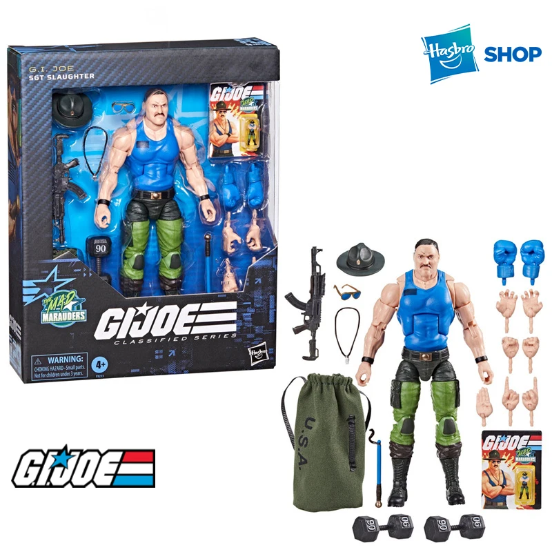 Hasbro G.I. Joe Classified Series #129, Mad Marauders Sgt Slaughter Action Figure Collectible Model Boy Birthday Gift Original