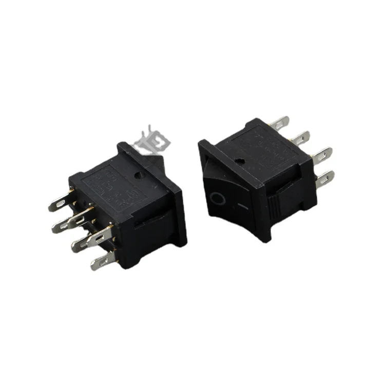 10 Buah/Lot KCD2-202-6P Warna Hitam On-Off 6 Pin 15*21 Rocker Switch
