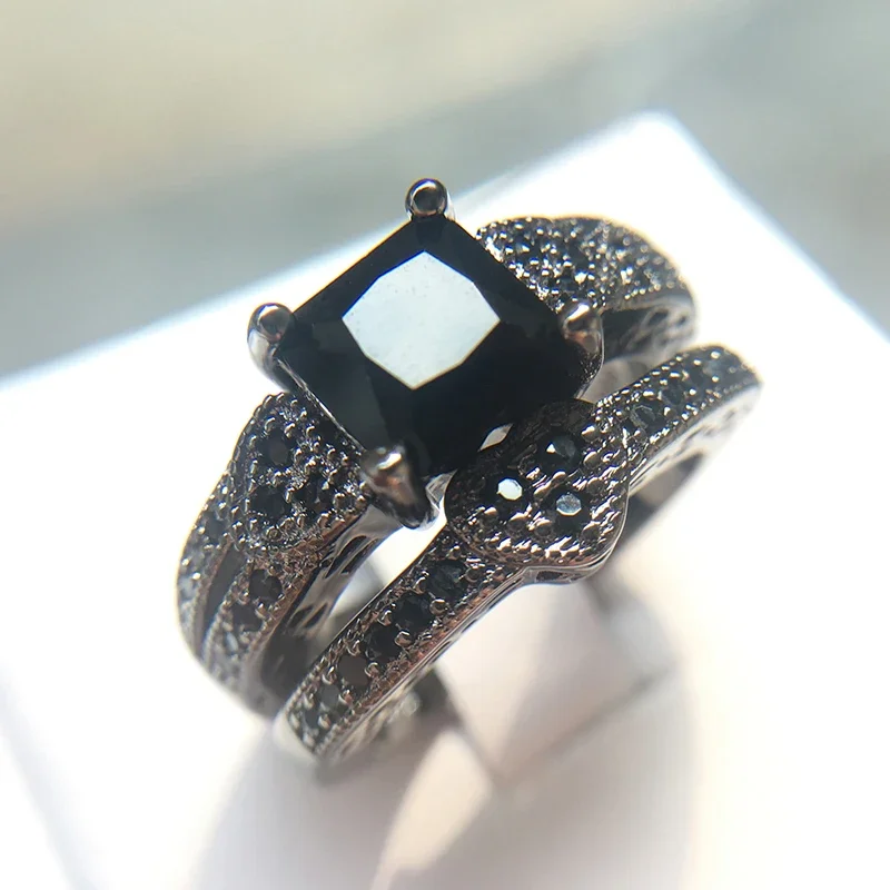 LXOEN Gothic Stainless Steel Engagement Ring for Men and Women Couple Rings Party Jewelry Accessories anillos mujer anel bague