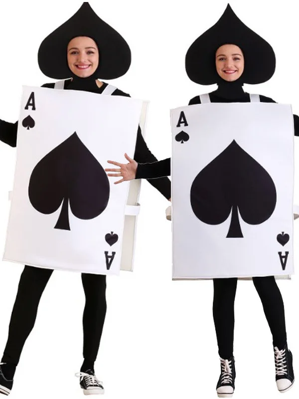 

ex loween Cosplay Costume Poker Card Jumpsuit Par Performance Outfit Funny Dr-Up Set Women's Ethnic Stage Costume