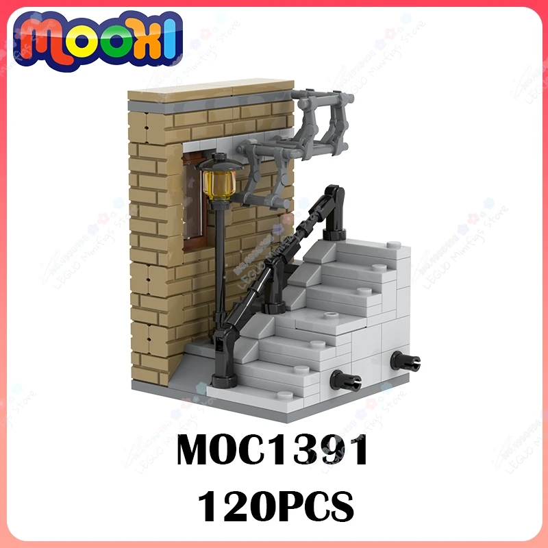 MOC1391 Creative Movie Series Classic Famous Scene MOC Building Blocks Clown Dance On Stairway Models DIY Assemble Toys For Kids