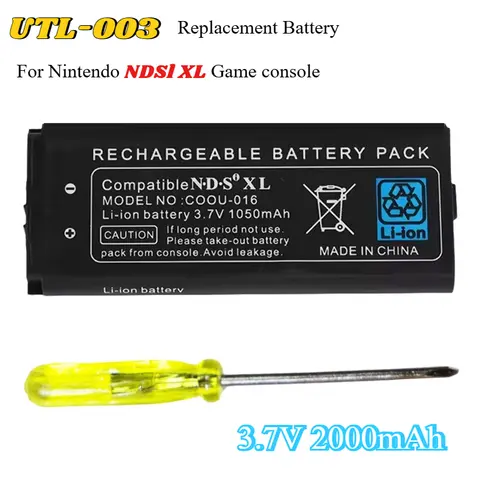 UTL-003 NDS XL batterie de remplacement 3.7V 2000mAh pour Nintendo Ndsi XL contrôleur Console de jeu li-on batterie intégrée Rechargeable
