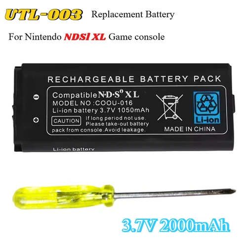UTL-003 NDS XL batería de repuesto 3,7 V 2000mAh para Nintendo Ndsi XL controlador consola de juegos Li-on batería integrada recargable