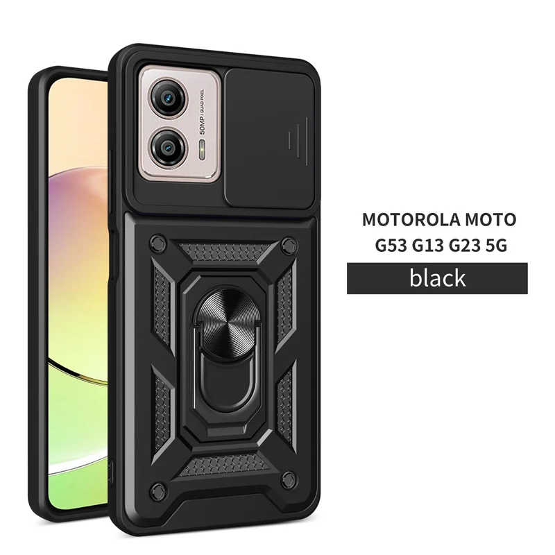 For Moto G53 5G Case Magnetic Ring Holder Stand Armor Phone Cases For Motorola G13 G23 4G G 53 13 23 Magnetic Ring Back Cover