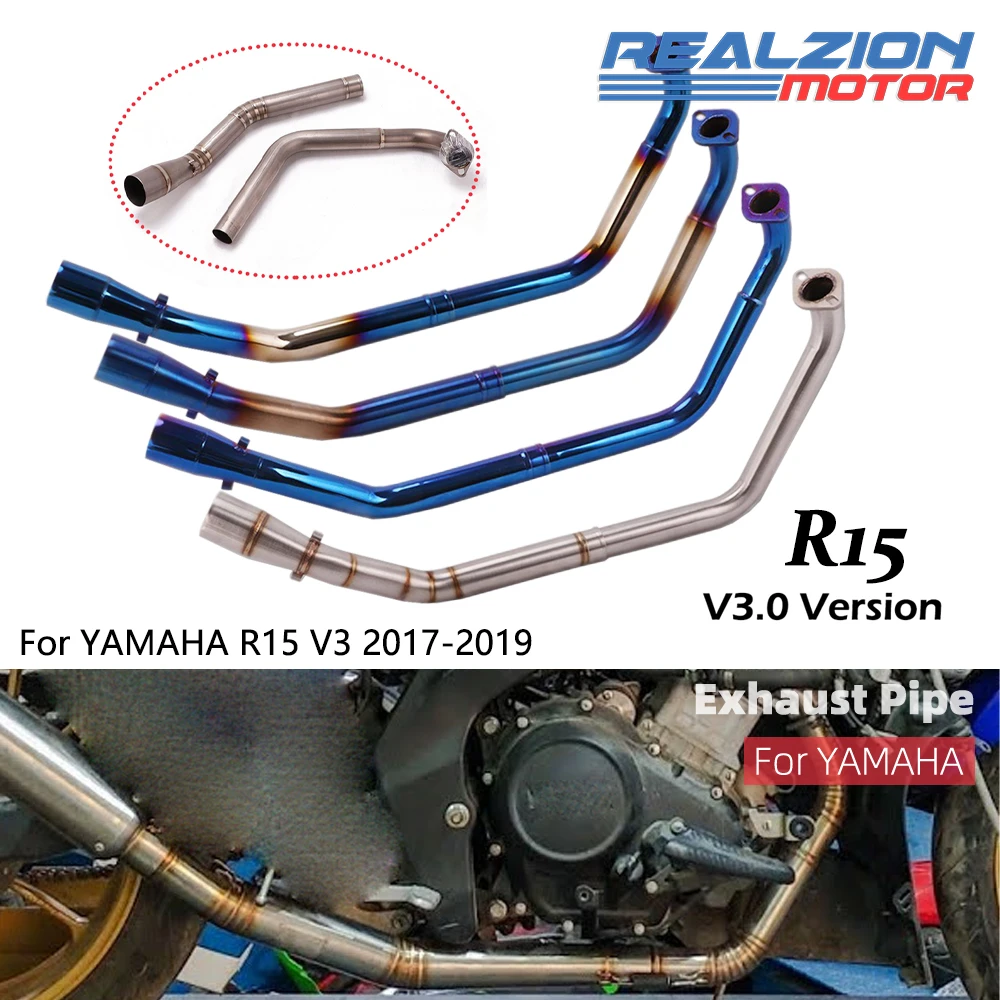 

RZ R15 V3 Выхлопная труба из нержавеющей стали мотоцикла Выхлопная труба Silp на трубе Передняя труба Полный комплект для Yamaha R15-V3 2017-2019