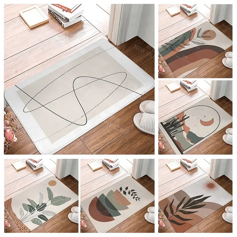 Anti-slip Bath Mat Bathroom Small Rug Shower Mat Home Decor Door Mat Kitchen Bedroom Entrance Room Mats boho abstract morandi