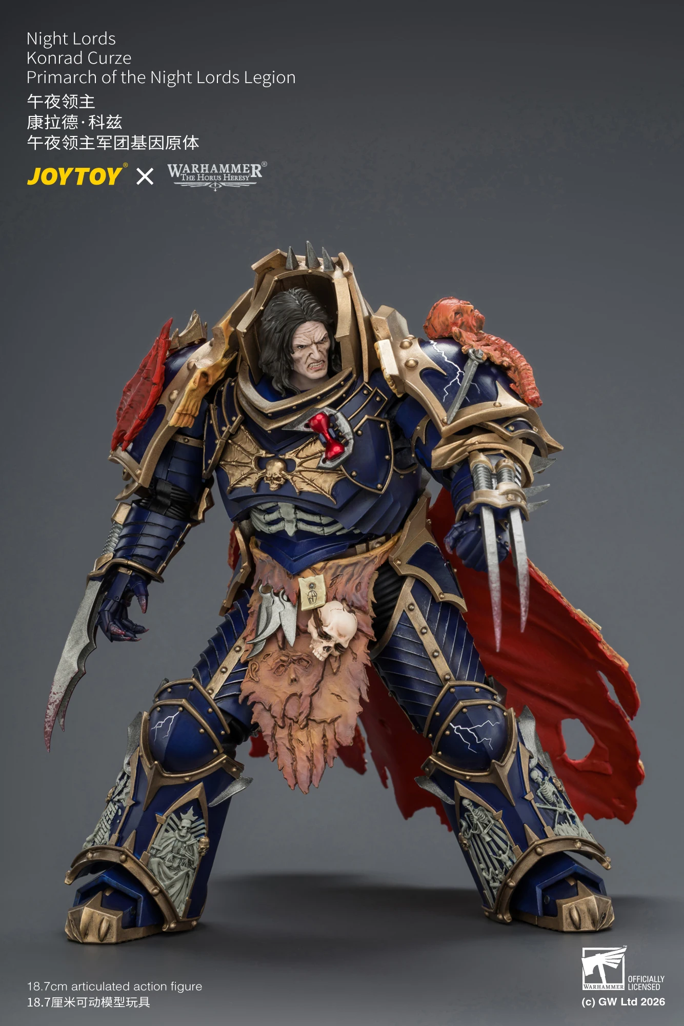 JOYTOY Warhammer "The Horus Heresy" 1/18 Action Figures Night Lords Konrad Curze Primarch of the Night Lords Legion