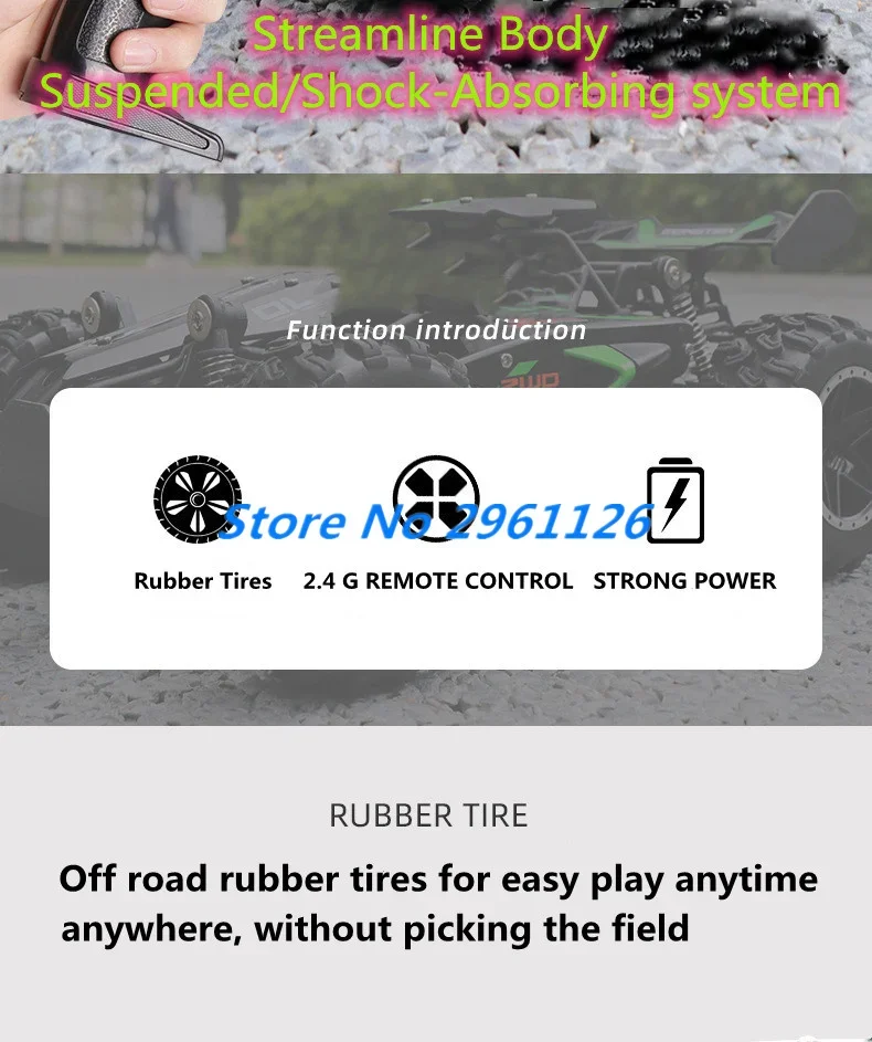 1:18 Full Scale Competitive Racing High Speed Remote Control Car Toy 2.4G Climbing All Terrain Off Road RC Car Truck Racing Car