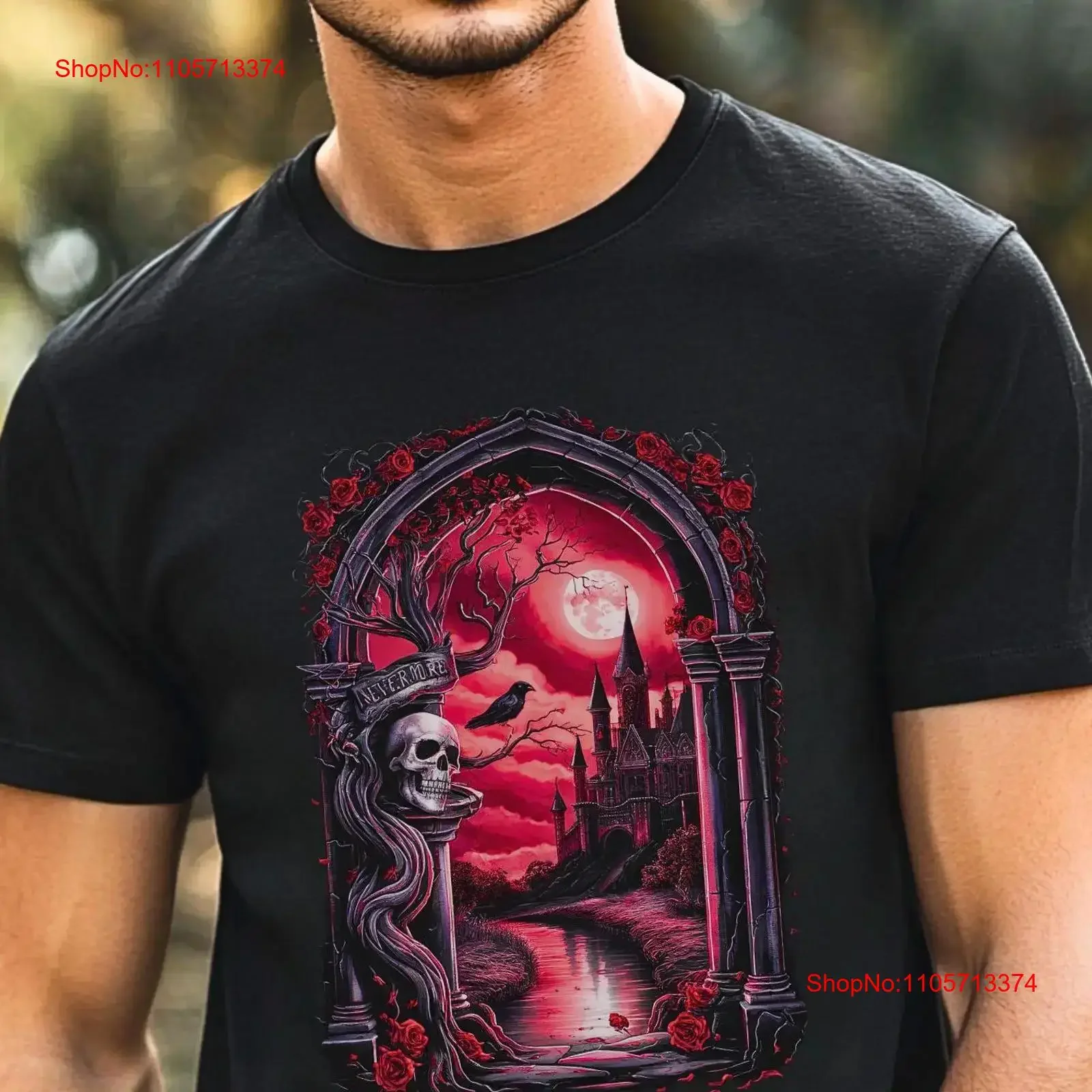 Raven T Shirt Edgar Allen Poe Nevermore For Her Him vintage Washed Comfortable Top For Everyday Wear Breathable graphic Soft