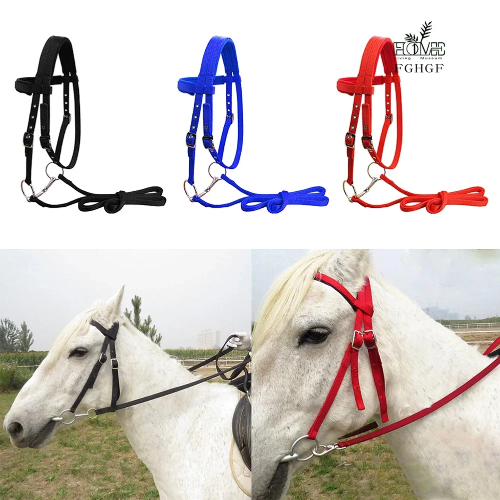 

Durable Horse Bridle Horse Rein Headstall 20 Mm PP Webbing Thickened Halter Equestrian Gear For Outdoor Riding Training LT5000