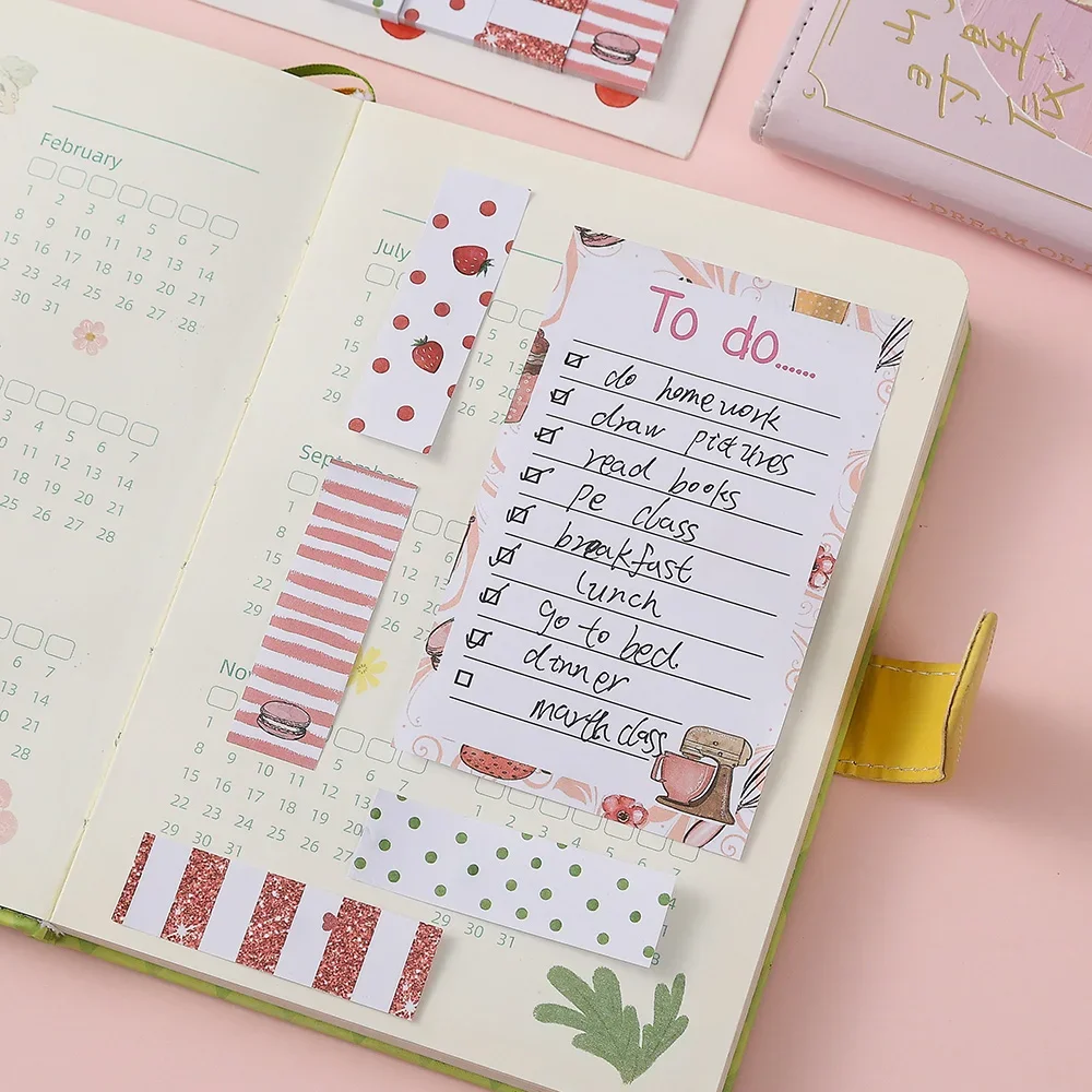 180 Sheets Weekly Planner Sticky Notes Set 80 GSM Thick Self-Adhesive Paper To Do List Weekly Schedule Memo Strips Reminder Pads