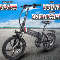 Folding Ebike 350W 10.4AH with Anti-theft Electronic Alarm Electric Bike 20 Inch Tire USB Mobile Phone Charging Electric Bicycle