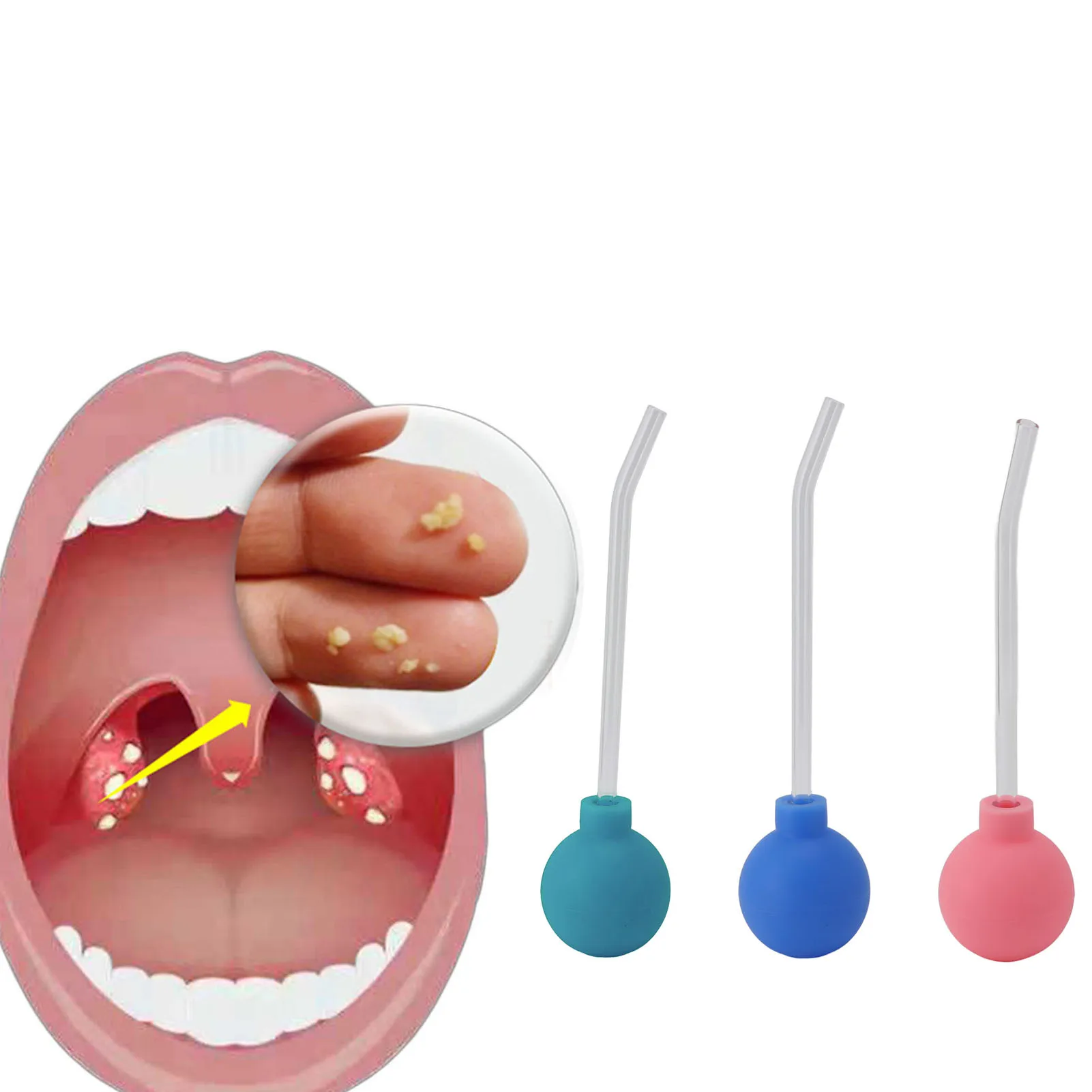 Tonsil Stone Removal Tool PVC Suction Ball Bad Breath Removal Throat Suction Tube Mouth Cleaner Tonsil Stone Remover Vacuum