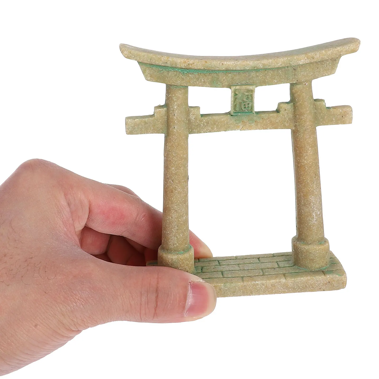 Miniature Japanese Torii Gate Resin Shrine Gate Kyoto Stone for Fish Tank Aquarium Landscape Decor Zen Garden Scene