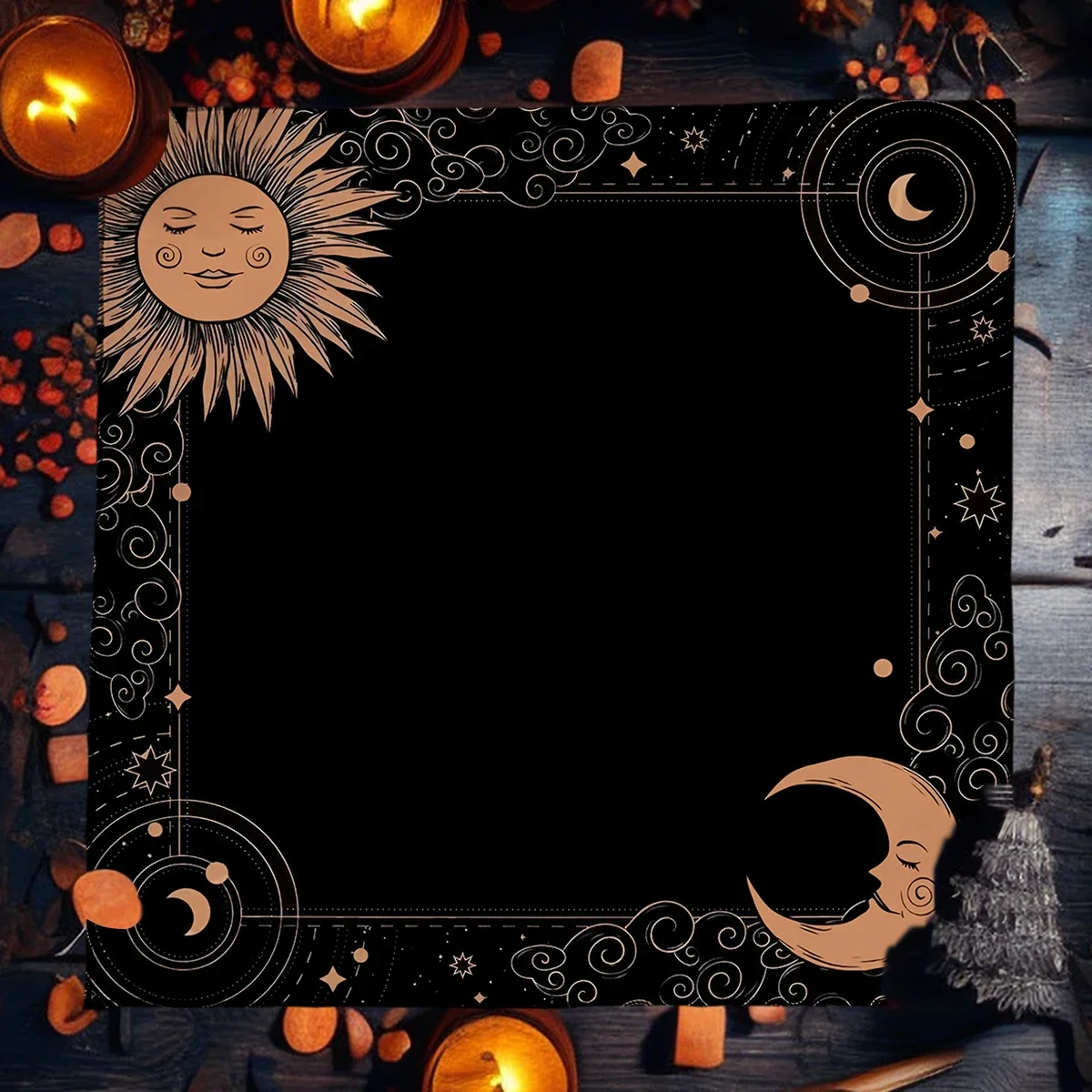 50/75/110/137cm Tarot mat Sun Triple Moon Altar Cloth Tarot Cloth Divination Table Wicca Cover Oracle Pad Tarot Mat Home Decor