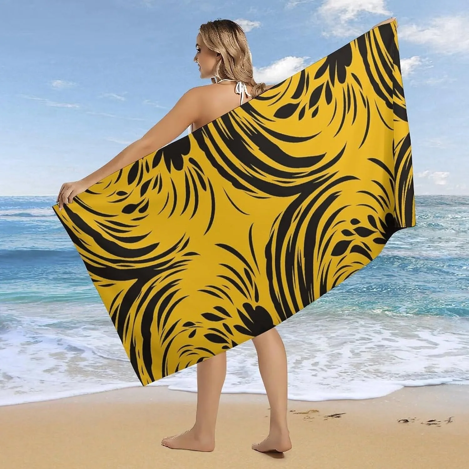 1PC Beach Towel Figure pattern for family friends Gifts Towel Quick-Dry Beach Towel For Yoga Tourism Beach GYM Camping Swimming