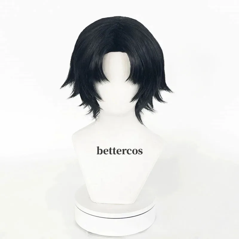 Permen 2025Chrollo Lucilfer Cosplay Amine ×HUNTER 30Cm Wig Hitam Rambut Sintetis Tahan Panas Wig Pesta Halloween +
