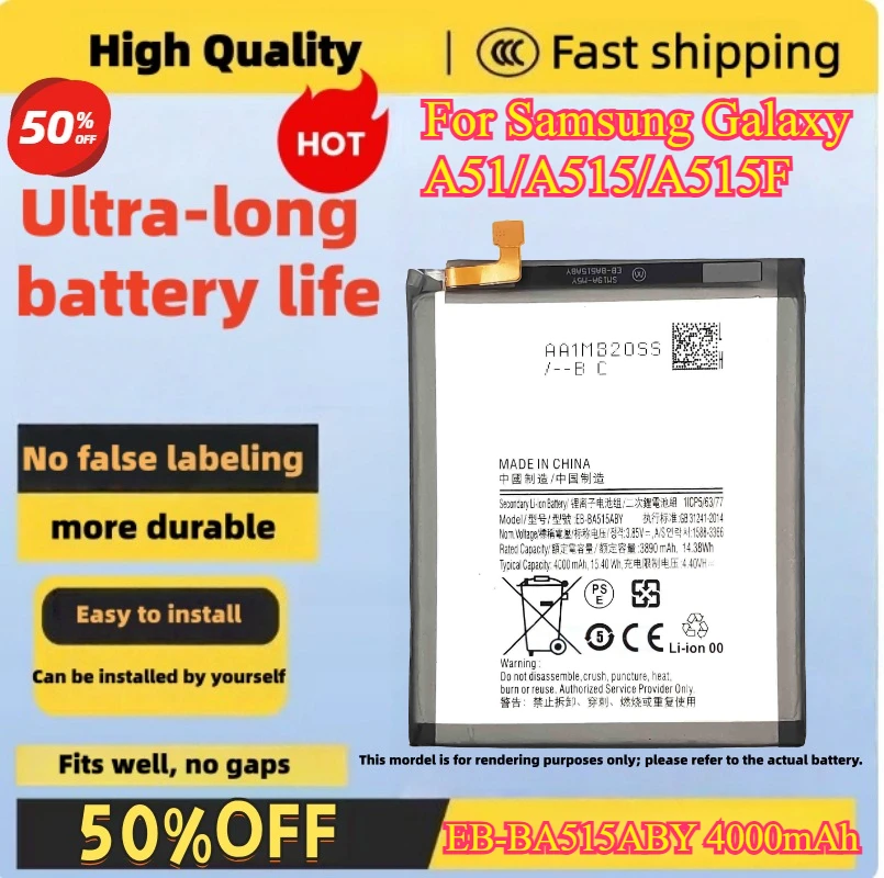 

EB-BA515ABY 4000mAh Replacement Battery For Samsung Galaxy A51/A515/A515F high quality mobile phone battery compatible