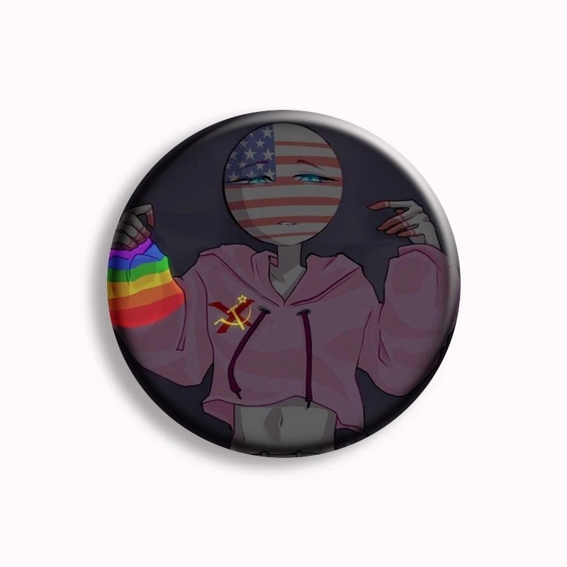 Pin de botón de Fanart humano de dibujos animados creativos, insignia de broche de Anime divertido para mochila, decoración de joyería, regalo de colección para fanáticos, 58mm