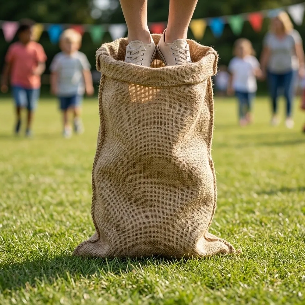 2 Pcs Burlap Sacks for Plants 60 x 100 CM Breathable Sackcloth Bags for Potato Storage and For outdoor Lawn Use