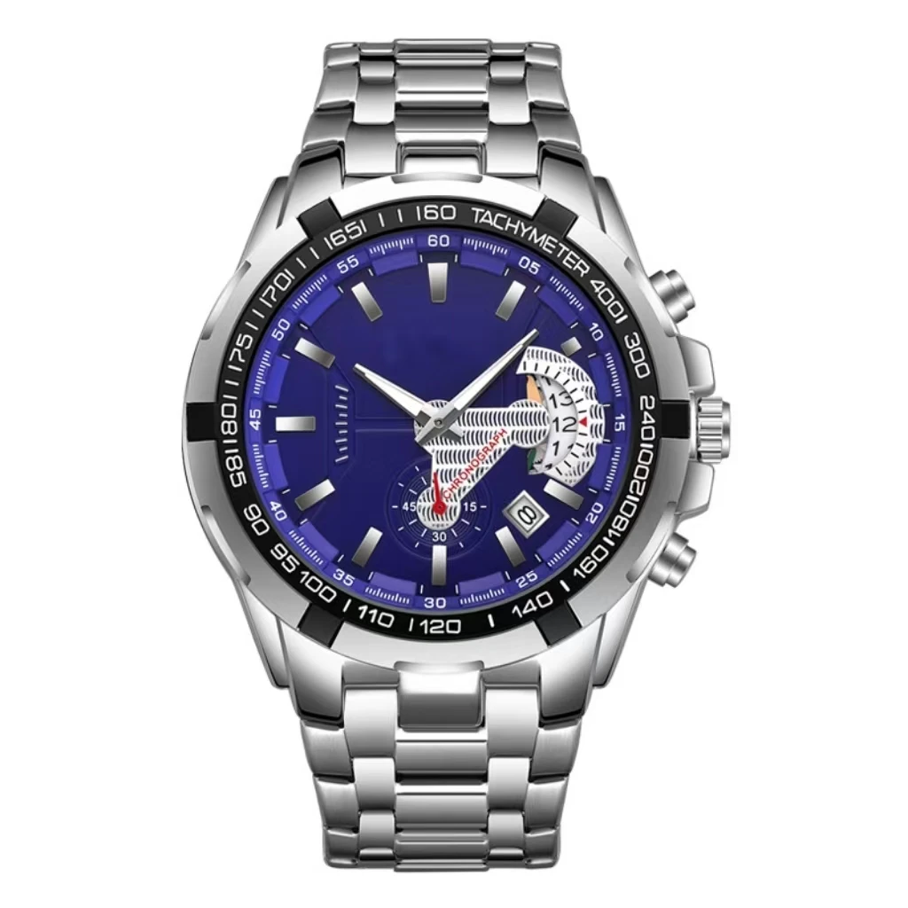 

2026 Newest Sport Fashion Men's Waterproof Quartz Watch, Stainless Steel Strap Calendar Display, Christmas Birthday Anniversary