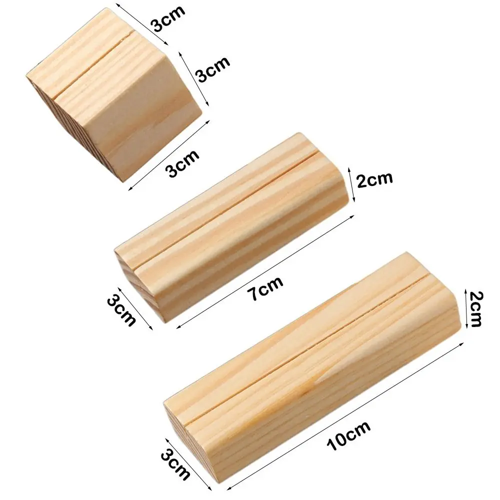 Desk Card Natural Wooden Notes Clips Photo Holder Clamps Stand Support Picture Frame Base Desktop Decor