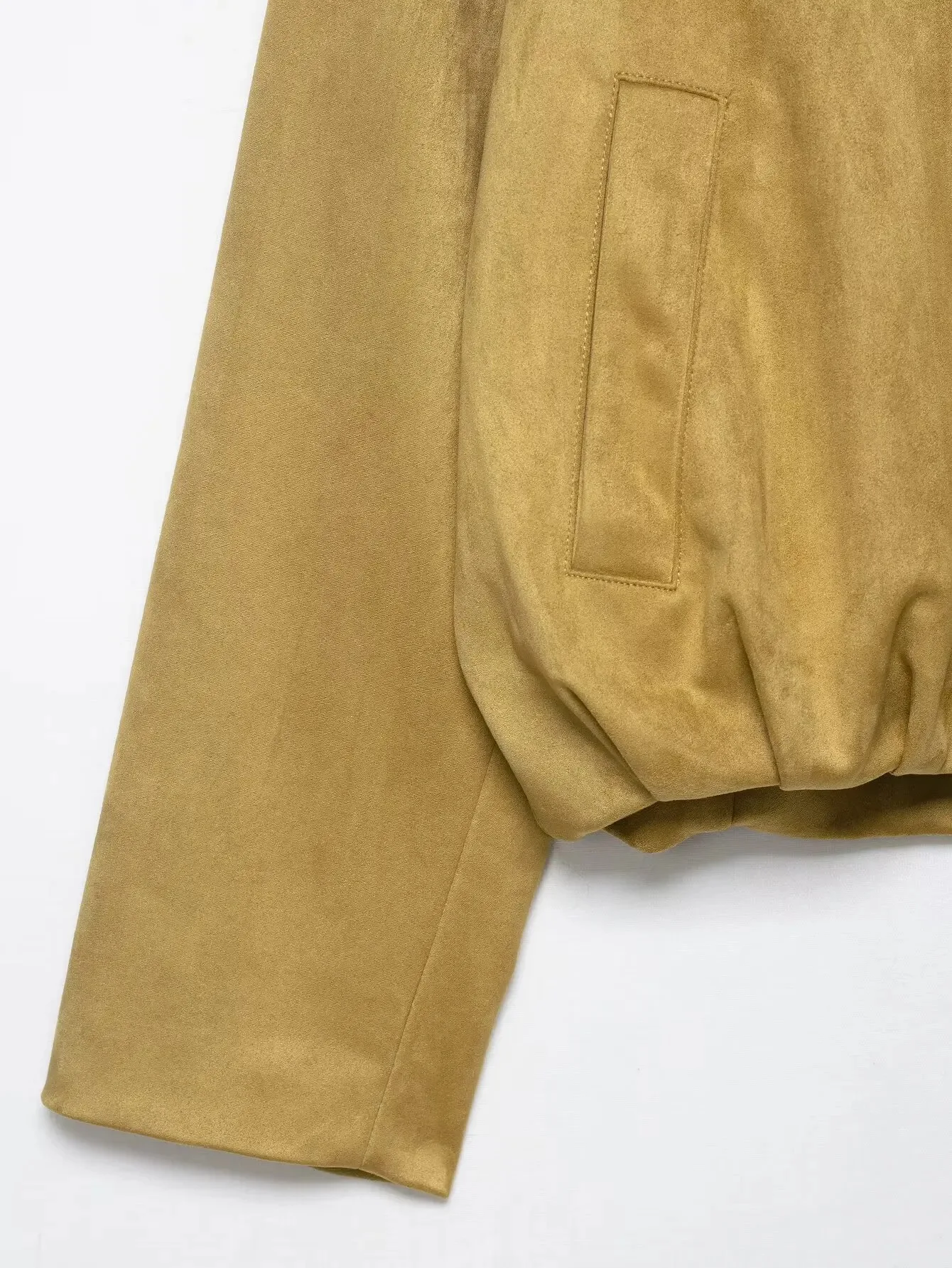 HH Autumn Women Long Sleeves Short Jacket 2025 Woman Chic Turn-Down Collar Zipper Pocket Design High Street Coats Mujer