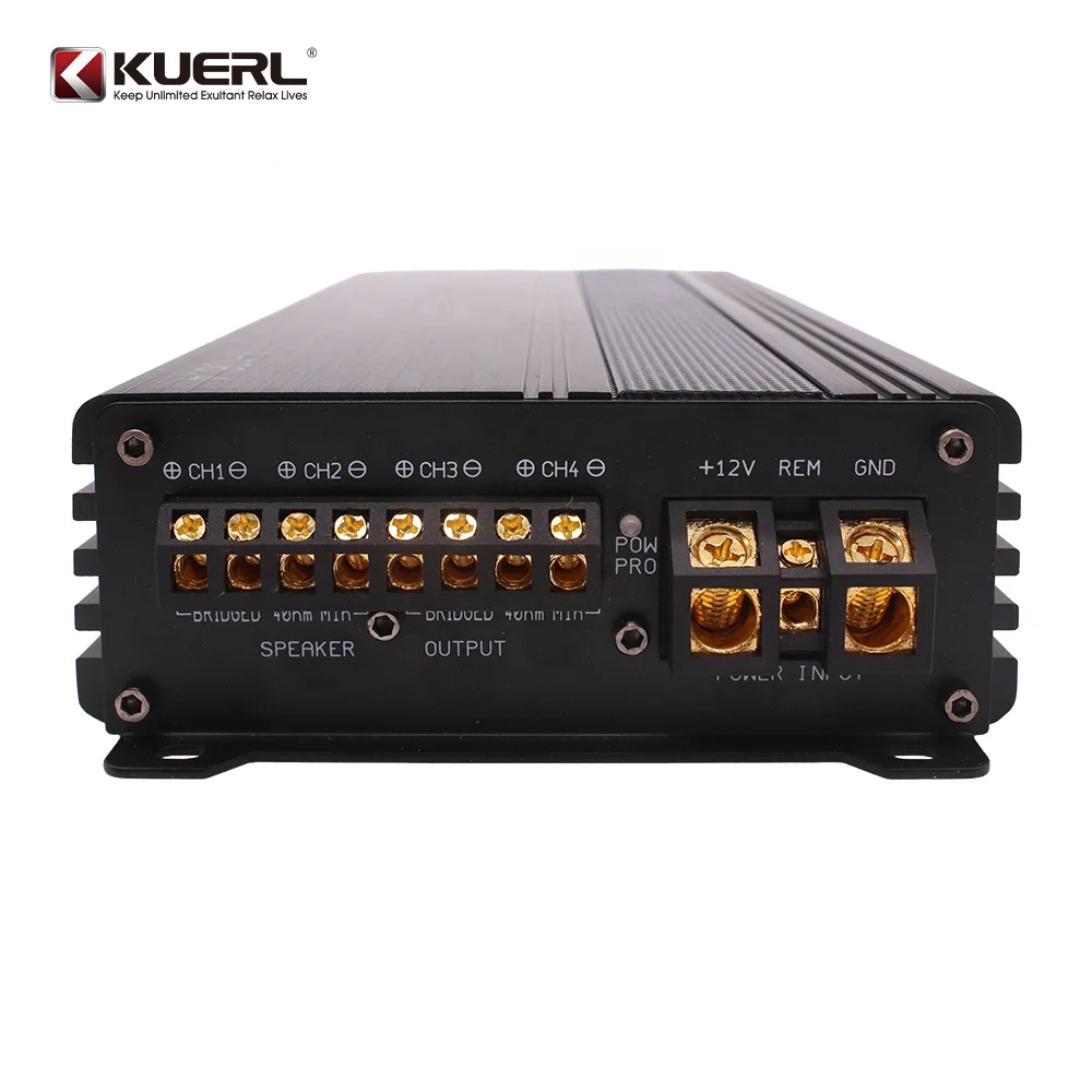 Aluminium Alloy RMS Power 100W*4CH@ 4Ω/160W*4CH@ 2Ω High Power 12V Audio Amplifier System Class AB 4 Channel Car Power Amplifier