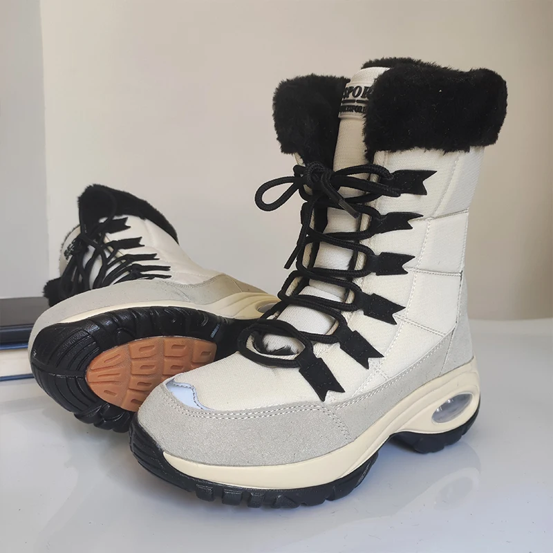 new Women's Boots in Large Size Warm Snow Boots Slope and Ankle Boots Skiing Equipment Suitable for Winter Outdoor Exploration