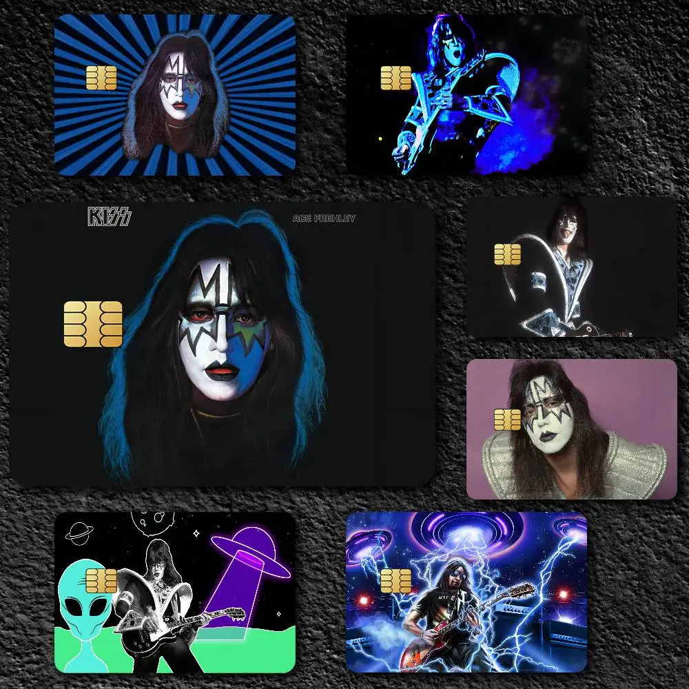 Singer A-Ace-S F-Frehley-S Card Stickers Waterproof Film skin Cover 4PCS Credit Card stickers Debit Front Decoration Bank Pass view 5