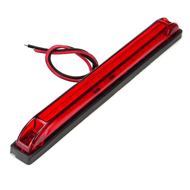 Red 8\'\' 18 LED Boat Side Marker Light Bar Strip Rear Fog Lamp Waterproof For Truck Trailer Lorry RV 12V/24V Car Accessories