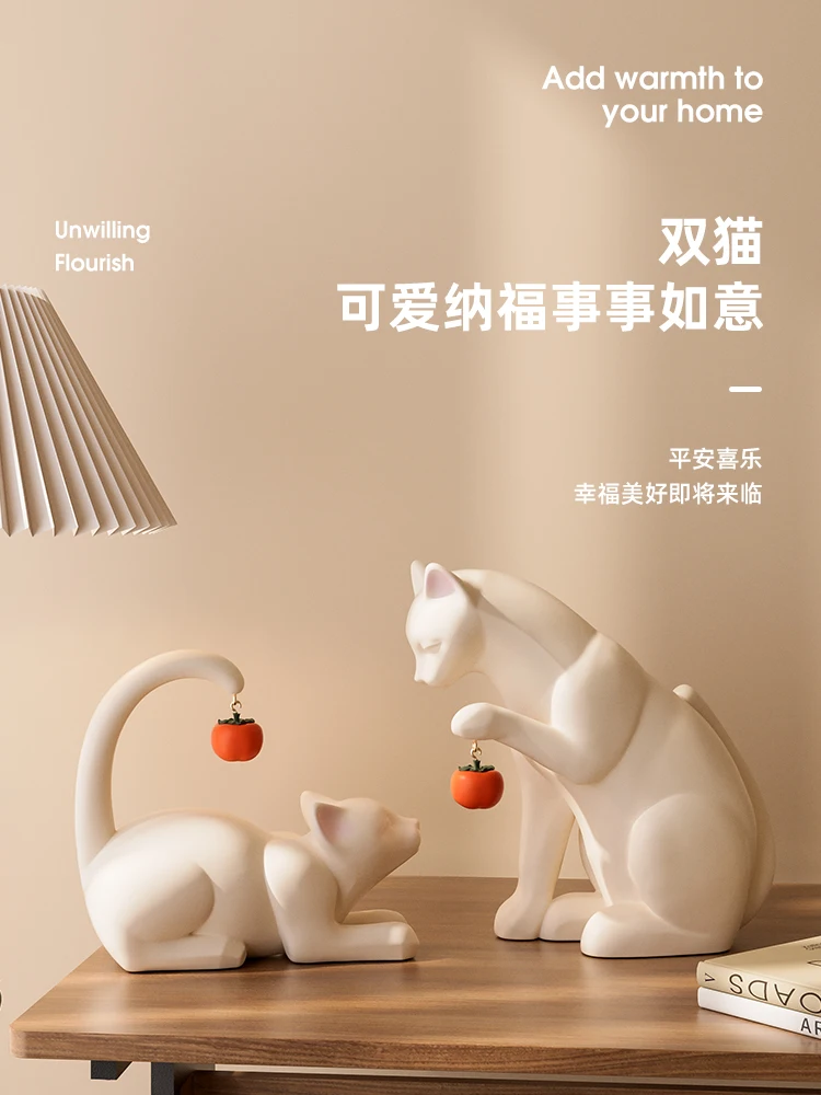 

Modern artistic sense creative cat statue decoration living room foyer wine cabinet desktop home decoration housewarming gift