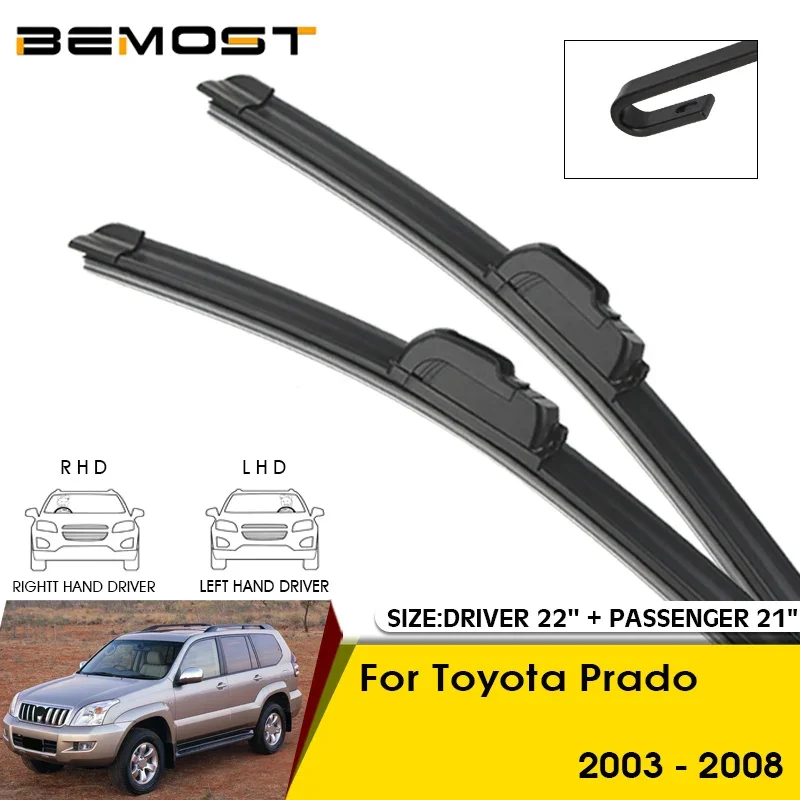 

Car Wiper Blades For Toyota Prado 2003-2008 Windshield Windscreen Front Window Blades 22"+21" Car Accessories