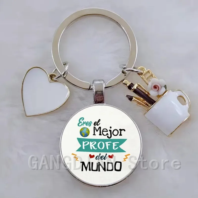 Teacher uses Spanish keychain, ideal choice for graduation gift keychain