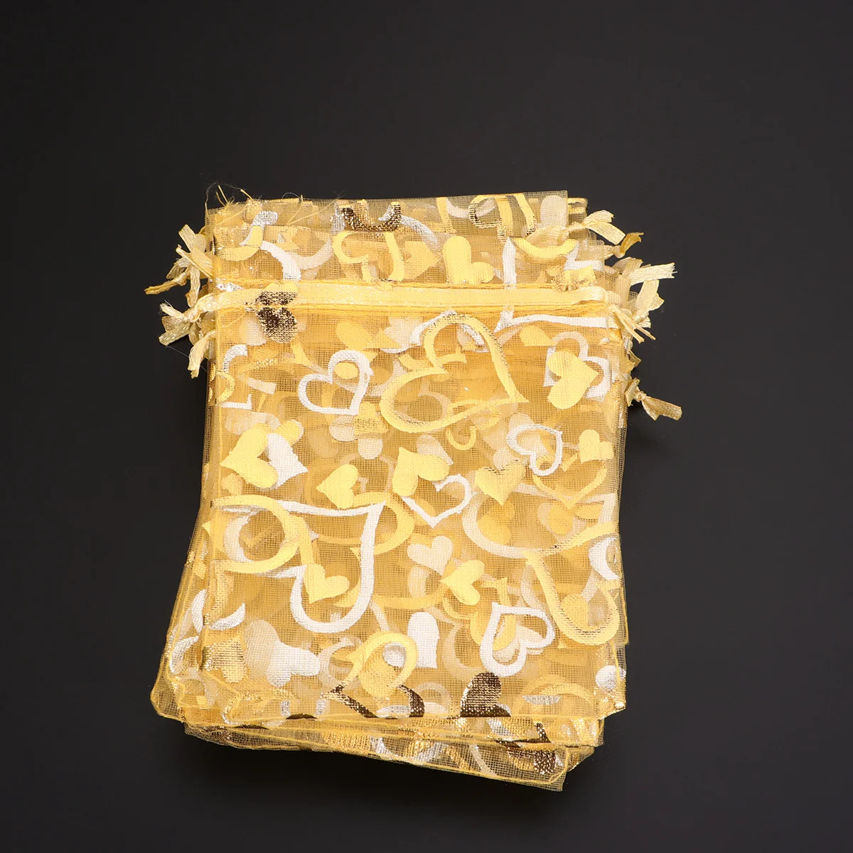 

50Pcs Heart Shaped Drawstring Pouches Durable Gift Bags for Candy Snacks Cookies Fruits Storage Party Favor Candy Bag