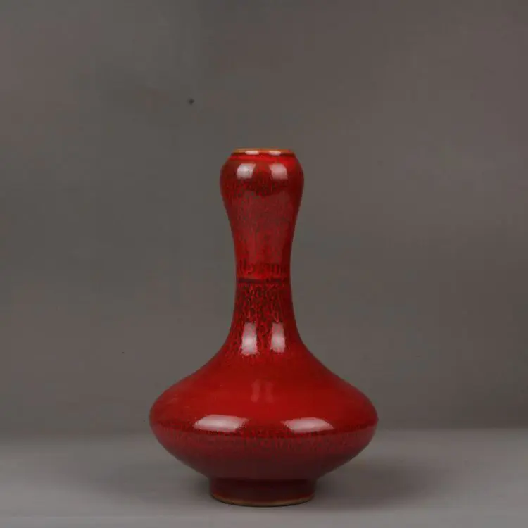 

Chinese Qing Kangxi Red Glaze Porcelain Vase 6.50 inch