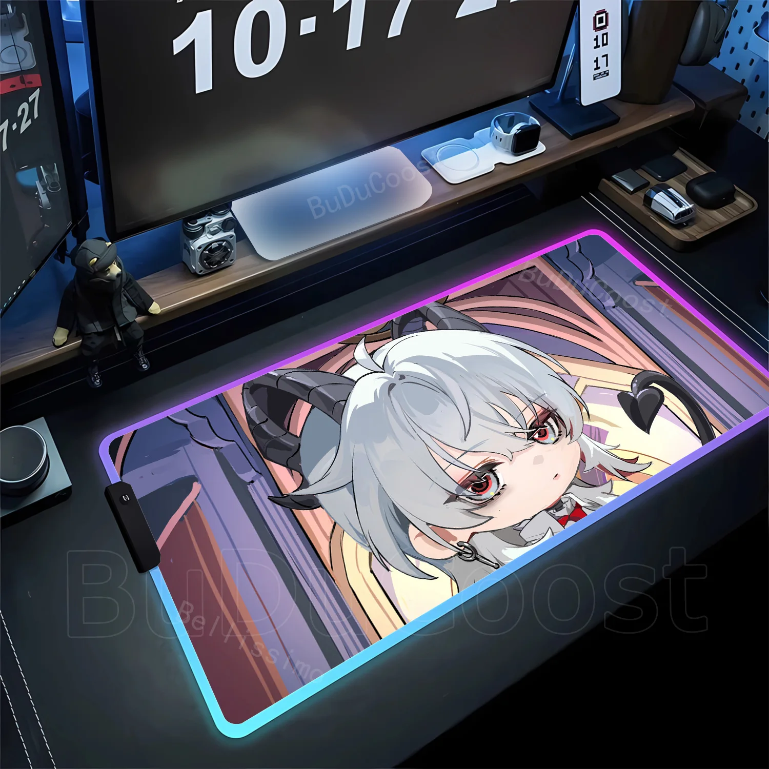 

RGB Wuthering Waves Коврик для мыши Аниме Девушка Zani Kawaii Коврик для мыши Офисный ПК Коврик для клавиатуры с принтом Ноутбук Игровые аксессуары Настольный коврик