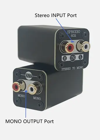 Tek Stereo Mono dönüştürücü, RCA ses stereo mono adaptörü summing kutusu RCA L/R